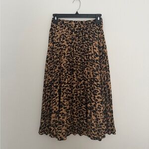 Halogen Leopard Print Midi Skirt